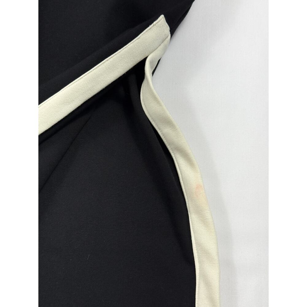 STAUD Berry Dress sleek black maxi white trim neckline long sleeves Sz XS - Picture 14 of 14
